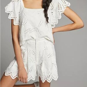 Anthropologie Maeve Daphne Eyelet Shorts - Size M